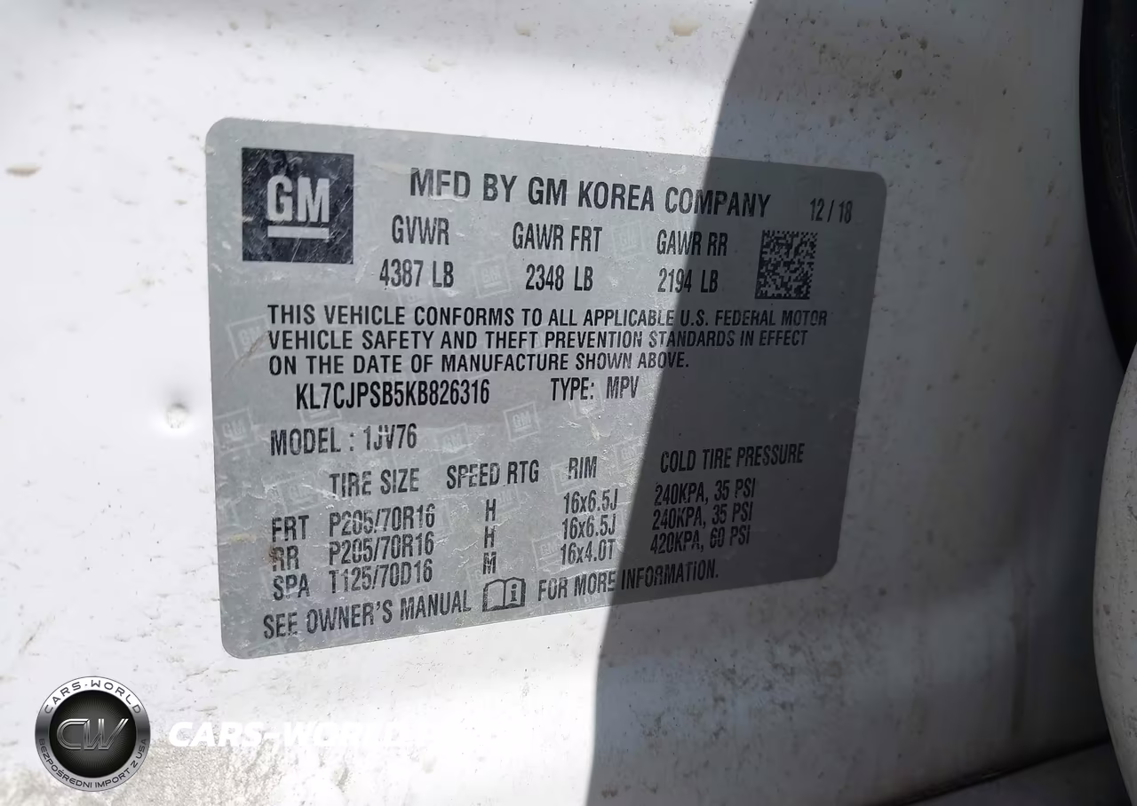 2019 Chevrolet Trax Lt VIN:KL7CJPSB5KB826316 - 9