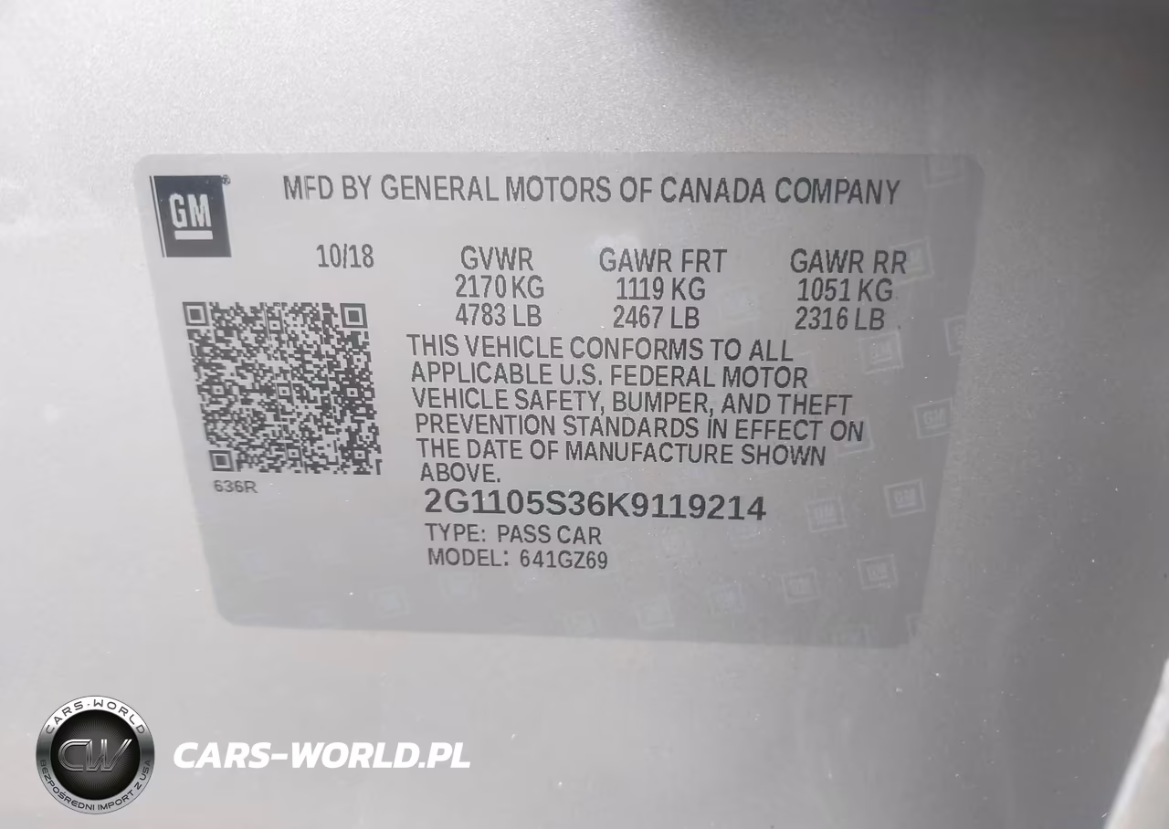 2019 Chevrolet Impala Premier VIN:2G1105S36K9119214 - 9