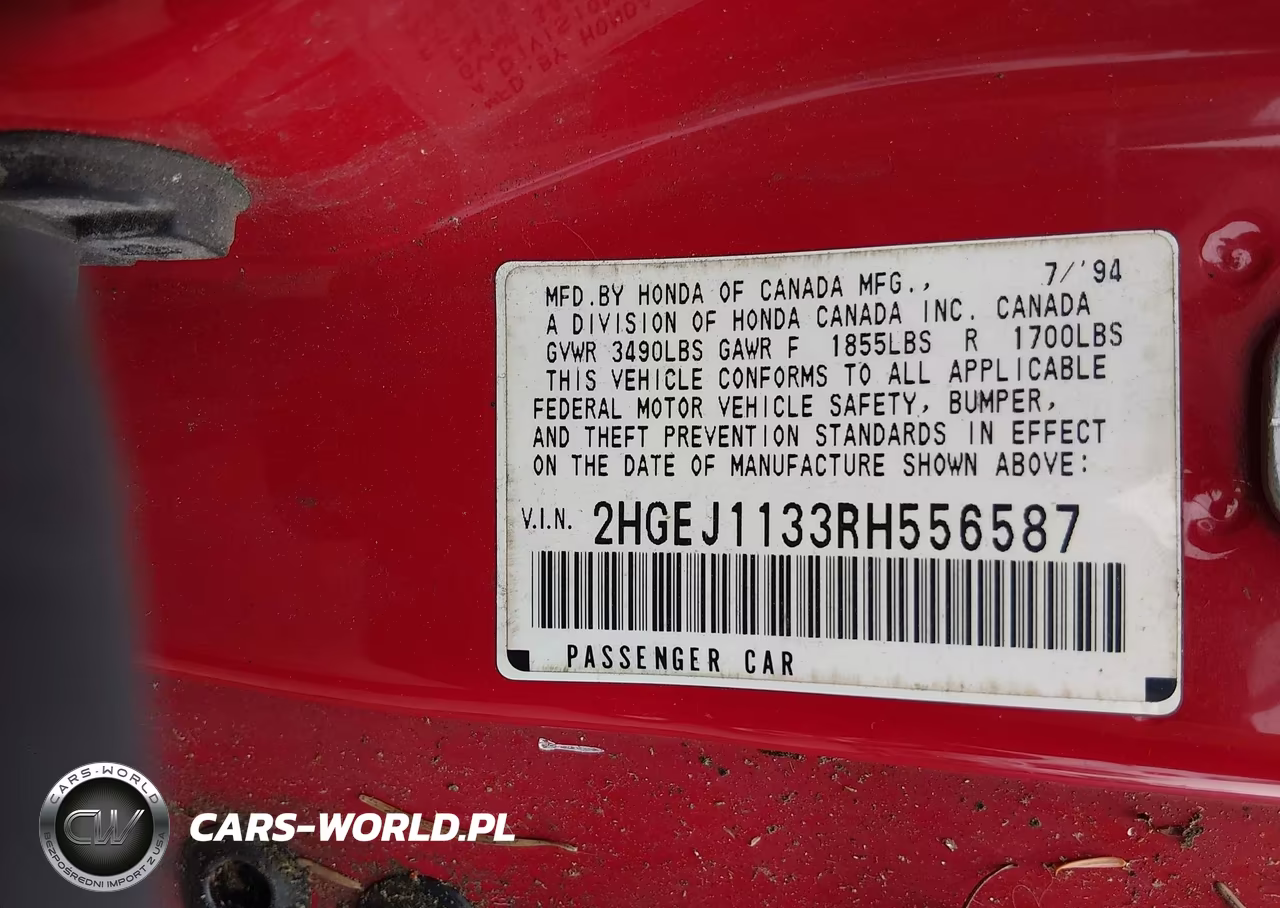 1994 Honda Civic Ex VIN:2HGEJ1133RH556587 - 9