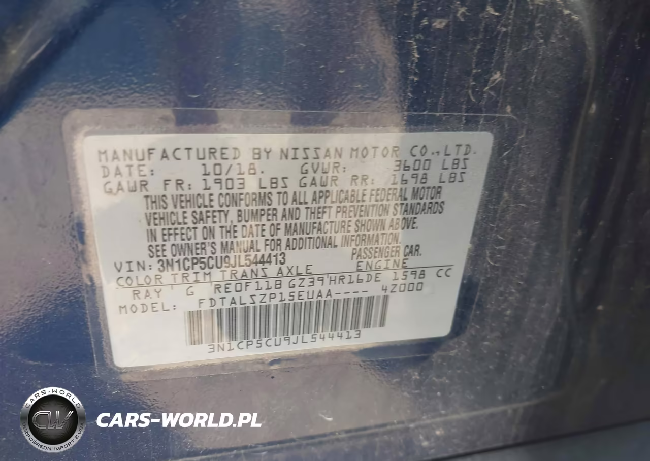 2018 Nissan Kicks Sv VIN:3N1CP5CU9JL544413 - 9