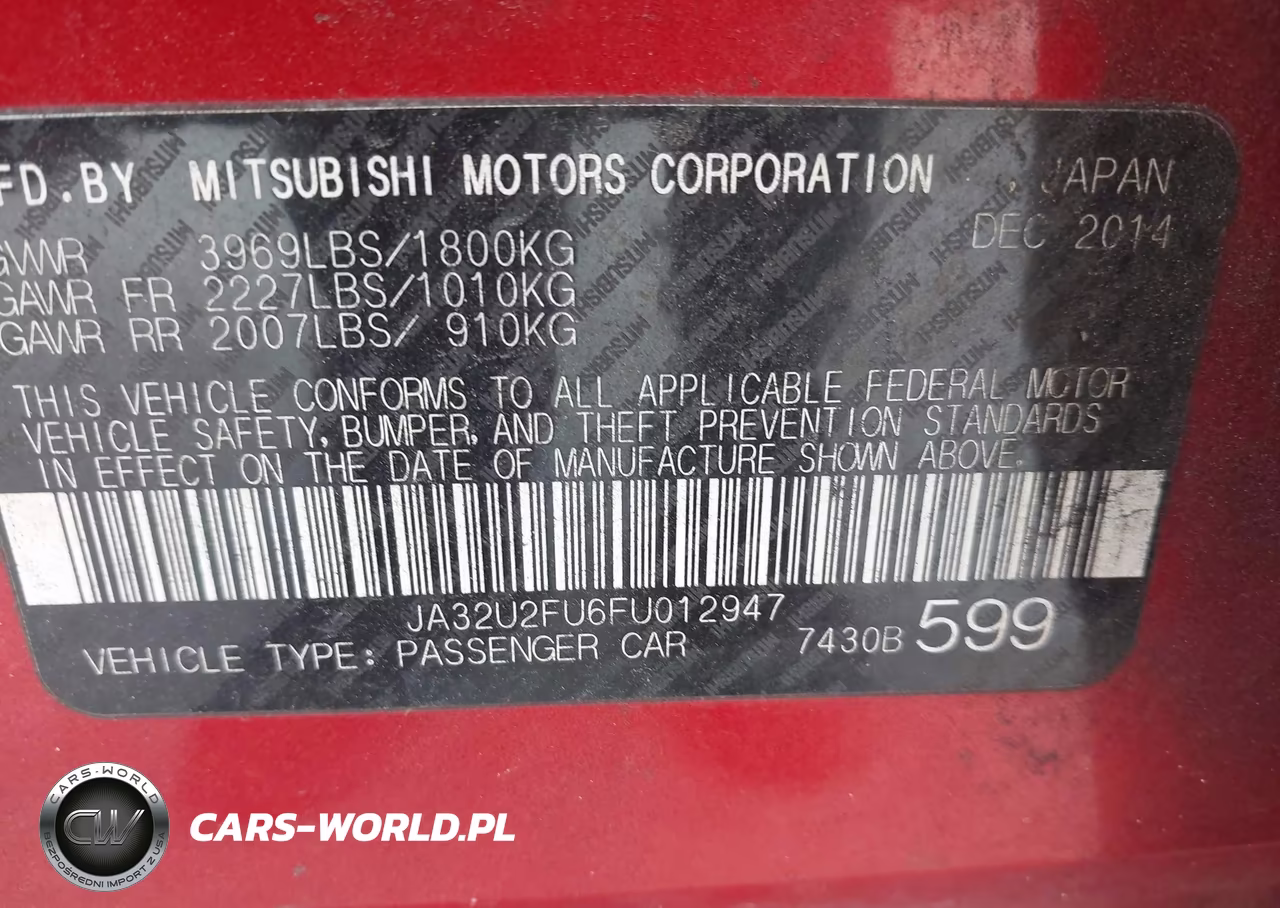 2015 Mitsubishi Lancer Es VIN:JA32U2FU6FU012947 - 9