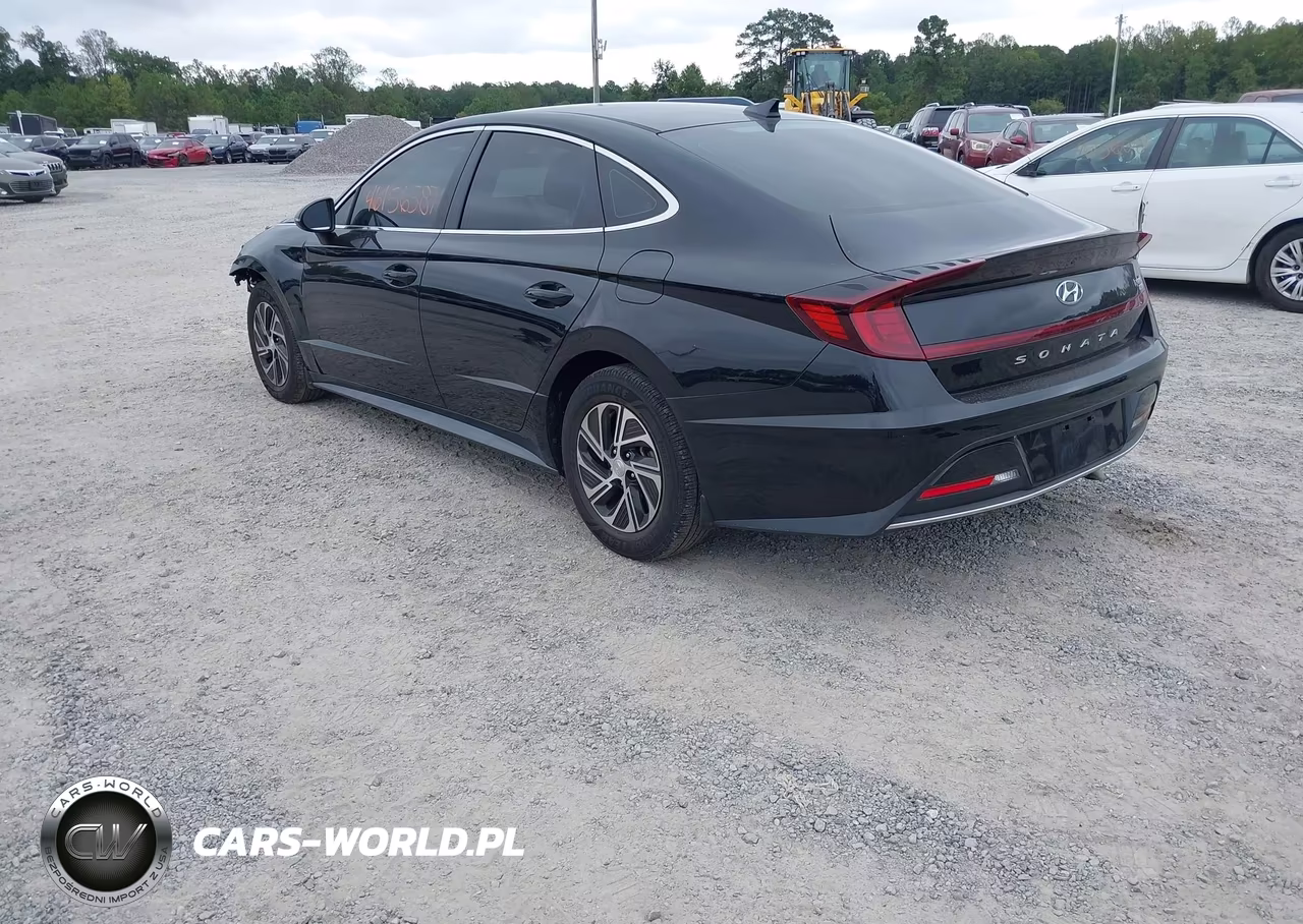 2021 Hyundai Sonata Hybrid Blue VIN:KMHL24JJXMA029524 - 3