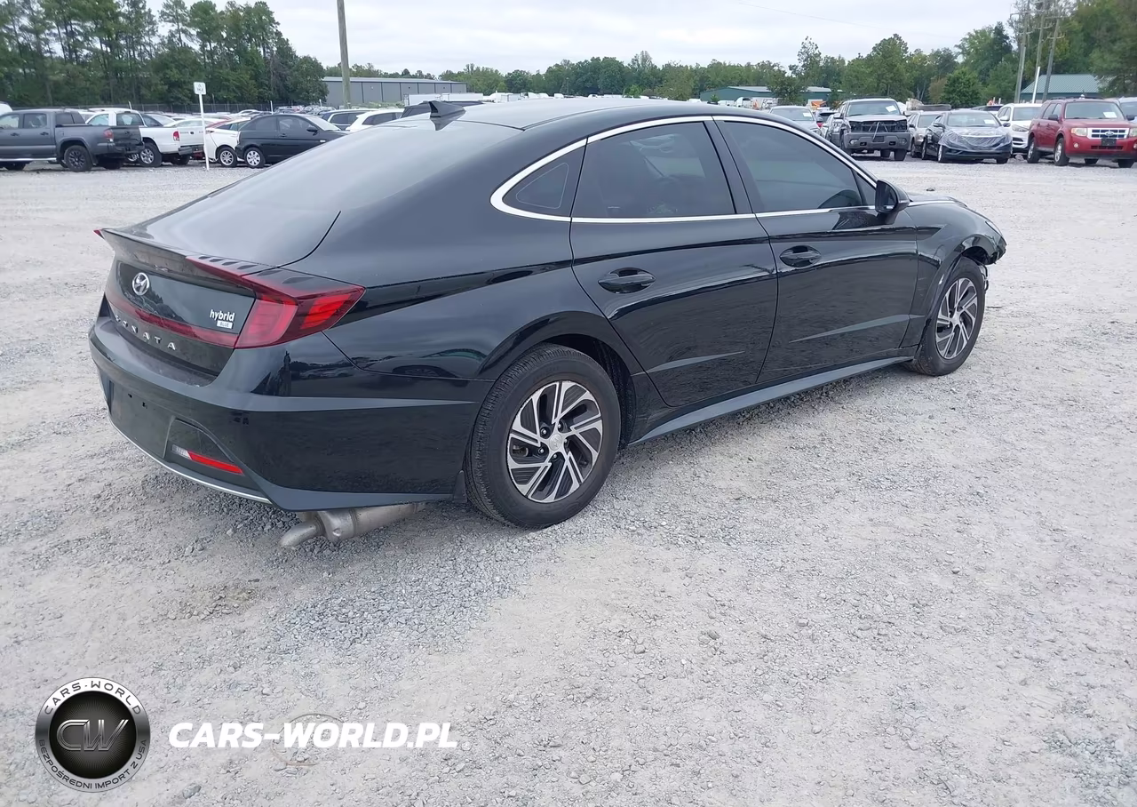 2021 Hyundai Sonata Hybrid Blue VIN:KMHL24JJXMA029524 - 4