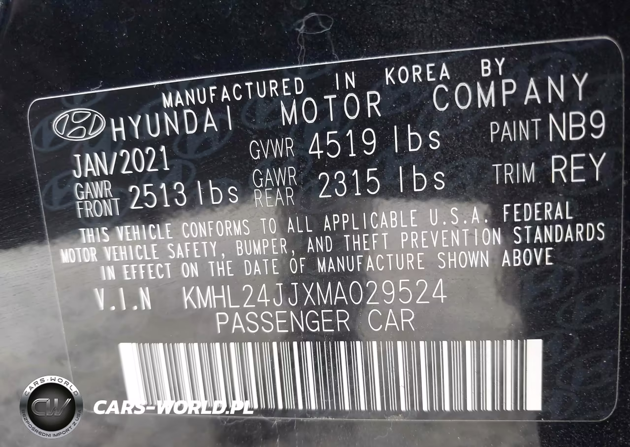 2021 Hyundai Sonata Hybrid Blue VIN:KMHL24JJXMA029524 - 9