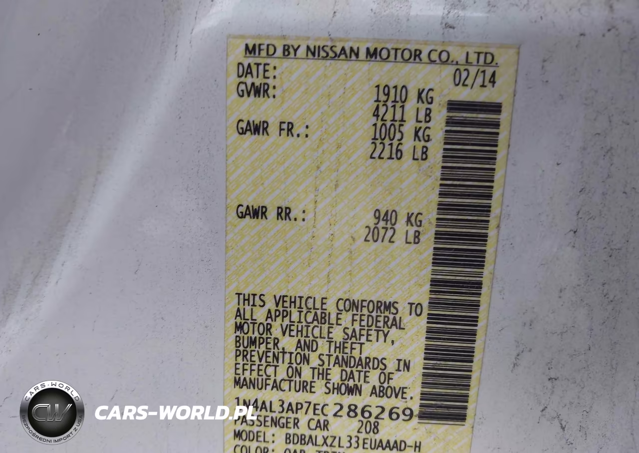 2014 Nissan Altima 2.5 Sl VIN:1N4AL3AP7EC286269 - 9