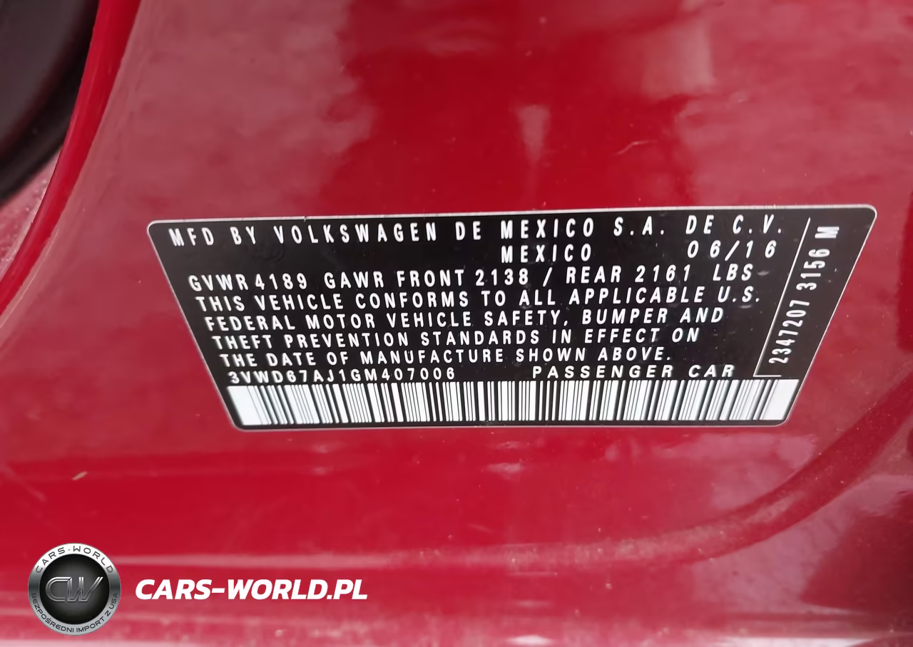 2016 Volkswagen Jetta 1.4T Se VIN:3VWD67AJ1GM407006 - 9
