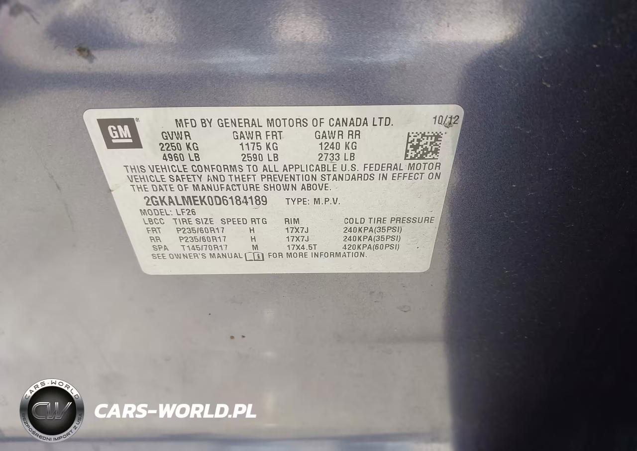 2013 GMC Terrain Sle-1 VIN:2GKALMEK0D6184189 - 9