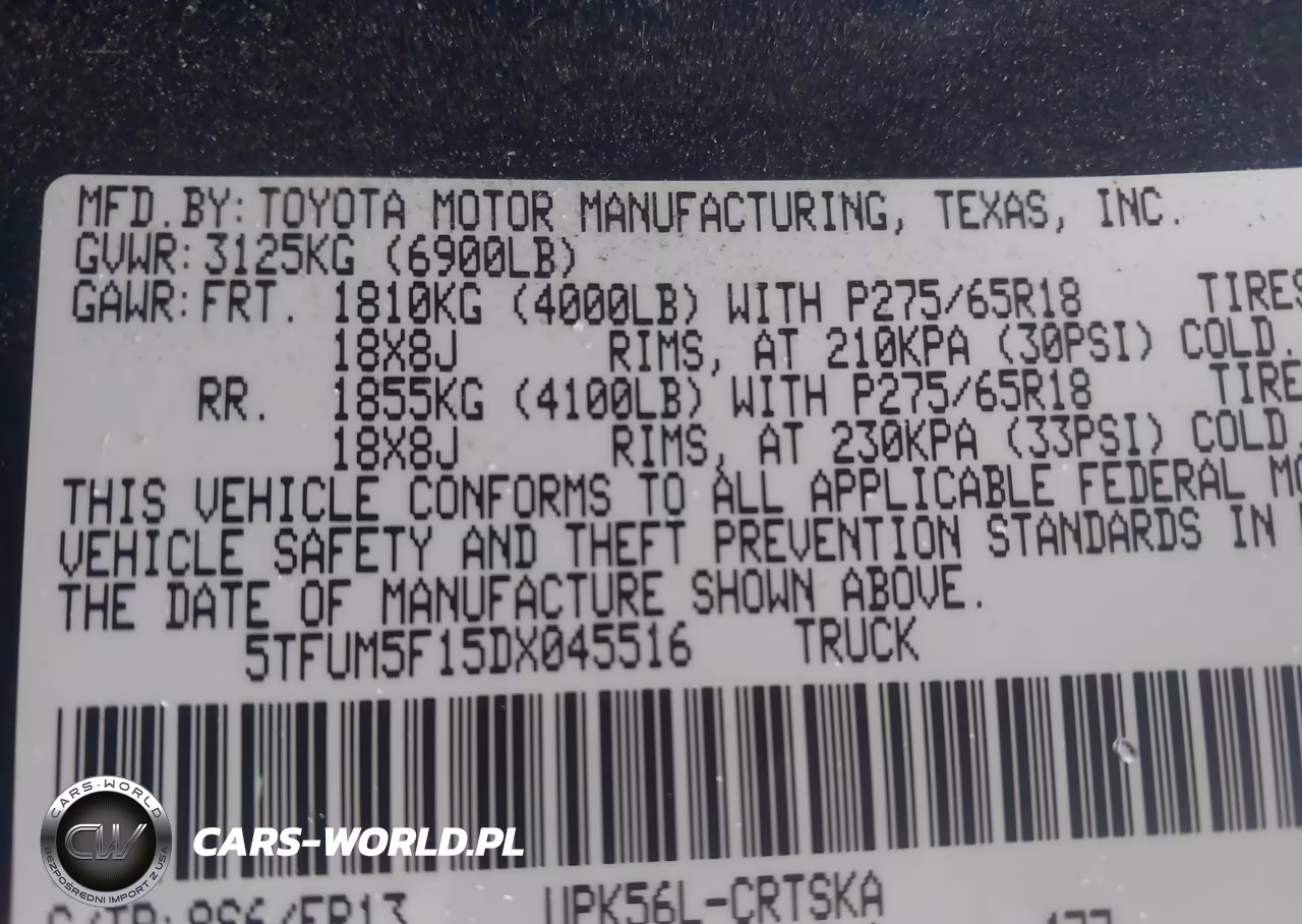 2013 Toyota Tundra Grade 4.6L V8 VIN:5TFUM5F15DX045516 - 9