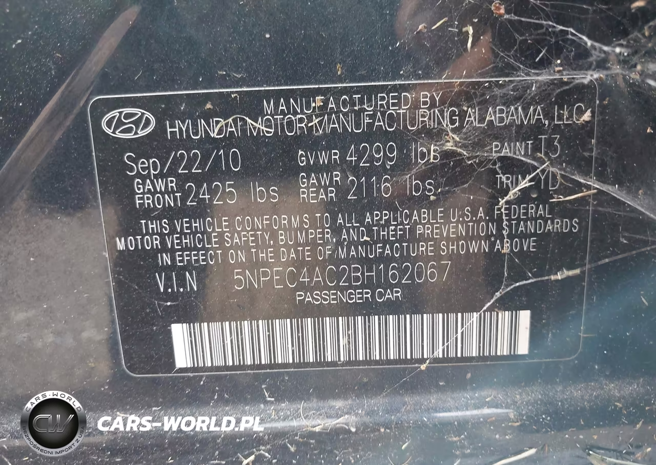 2011 Hyundai Sonata Limited VIN:5NPEC4AC2BH162067 - 9