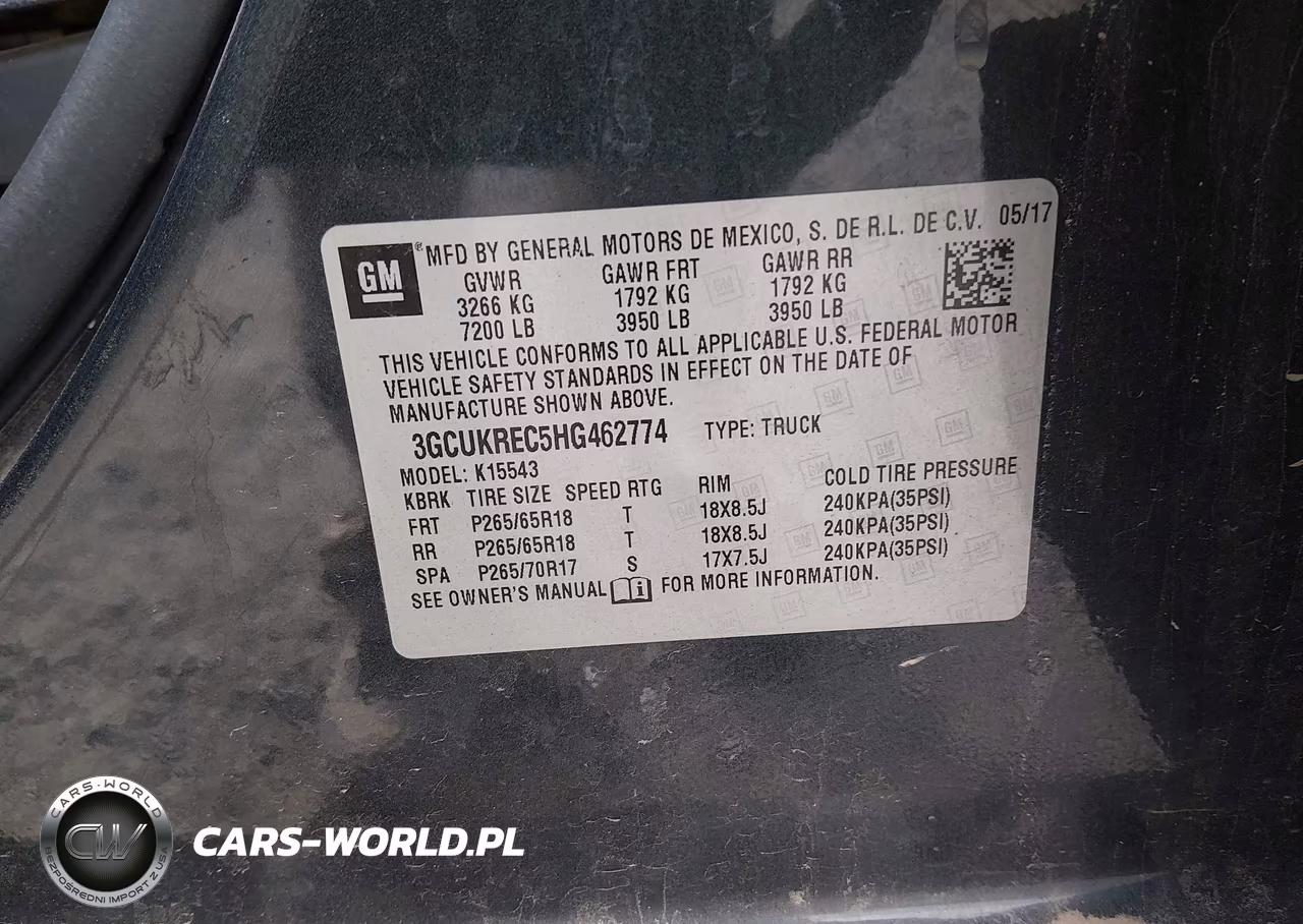 2017 Chevrolet Silverado 1500 2Lt VIN:3GCUKREC5HG462774 - 9
