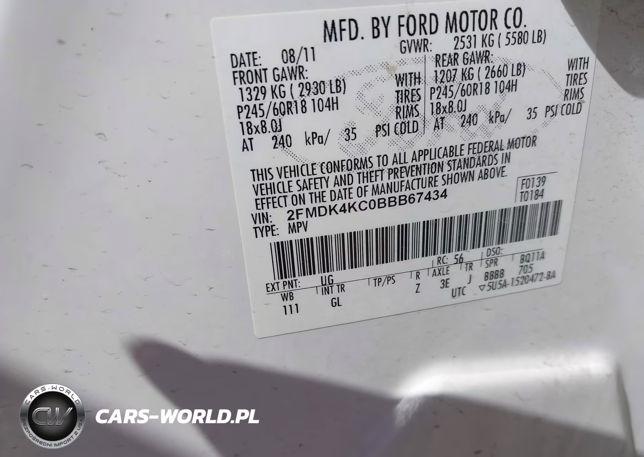 2011 Ford Edge Limited VIN:2FMDK4KC0BBB67434 - 9
