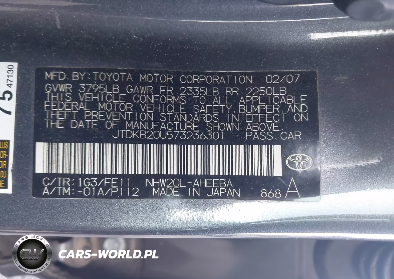 2007 Toyota Prius VIN:JTDKB20U573236301 - 9