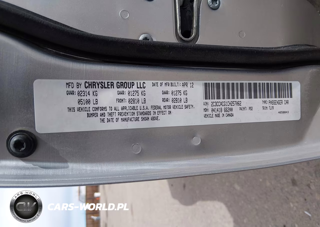 2012 Chrysler 300 Limited VIN:2C3CCACG1CH257062 - 9