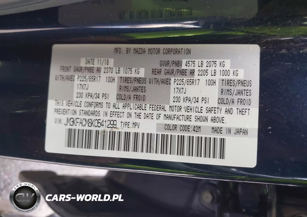 2019 Mazda Cx-5 Touring VIN:JM3KFACM8K0541299 - 9