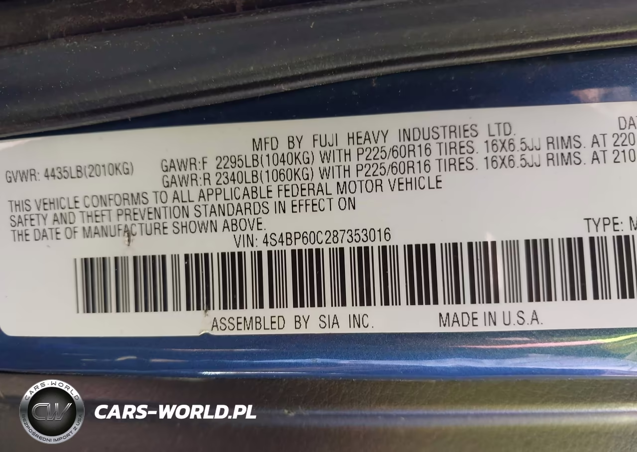 2008 Subaru Outback VIN:4S4BP60C287353016 - 9