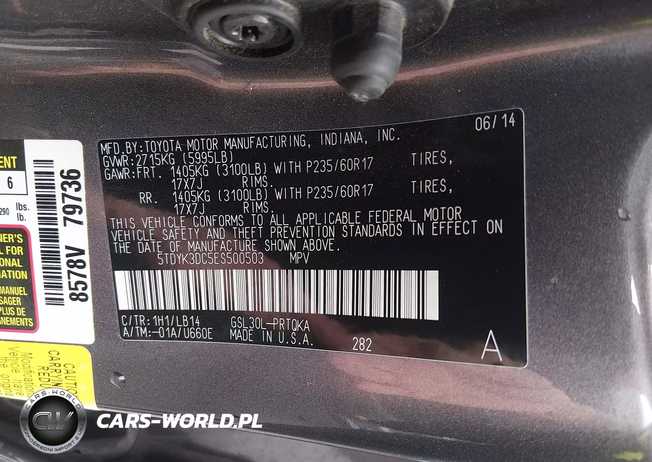 2014 Toyota Sienna Xle V6 8 Passenger VIN:5TDYK3DC5ES500503 - 9