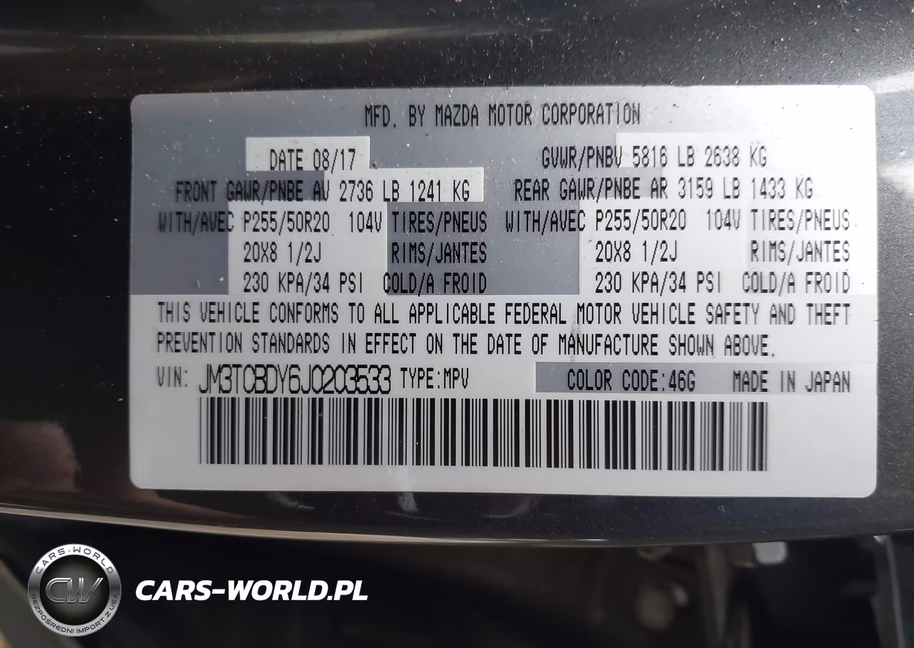 2018 Mazda Cx-9 Grand Touring VIN:JM3TCBDY6J0203533 - 9