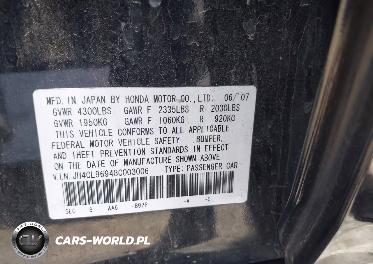 2008 Acura Tsx VIN:JH4CL96948C003006 - 9