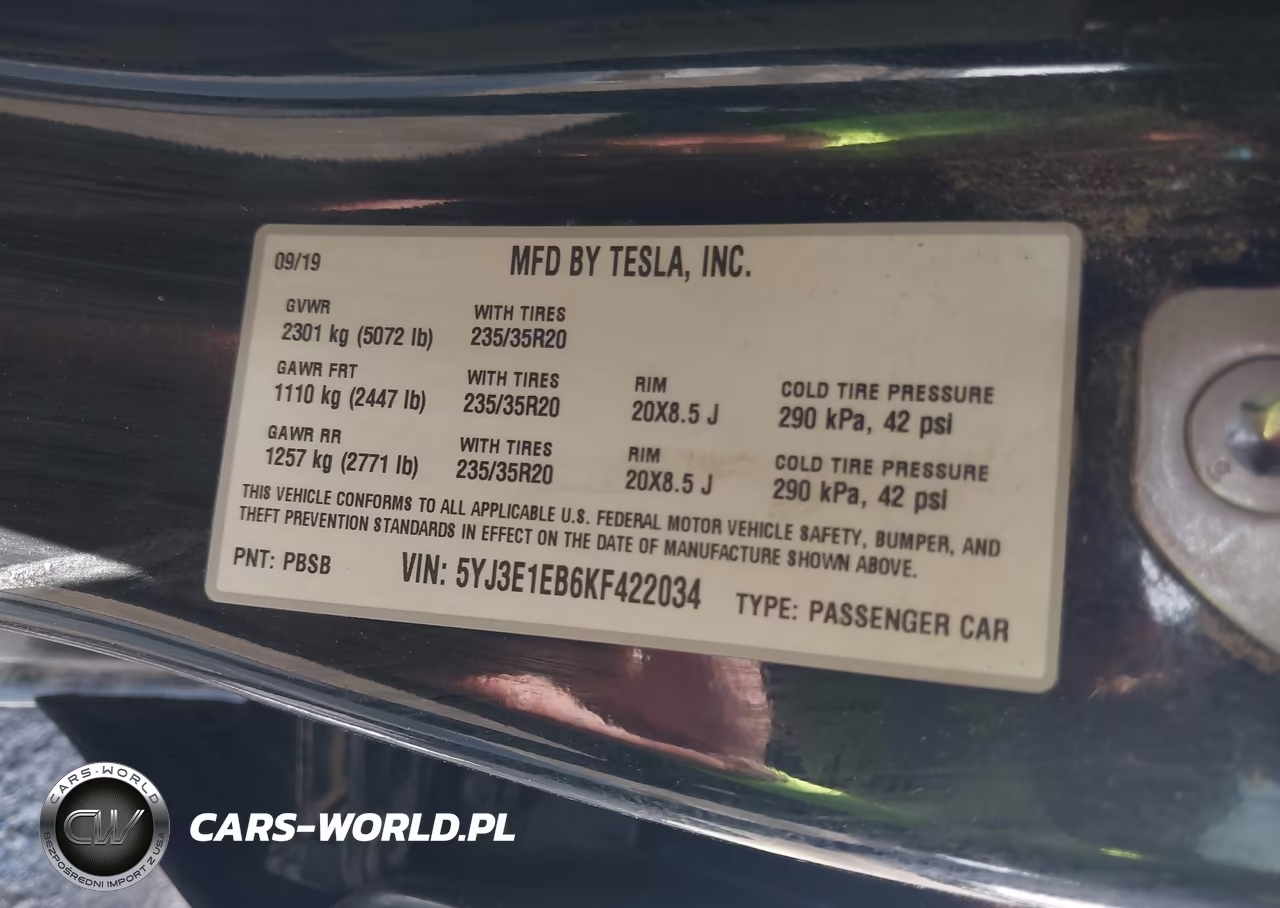 2019 Tesla Model 3 Long Range-Performance VIN:5YJ3E1EB6KF422034 - 9