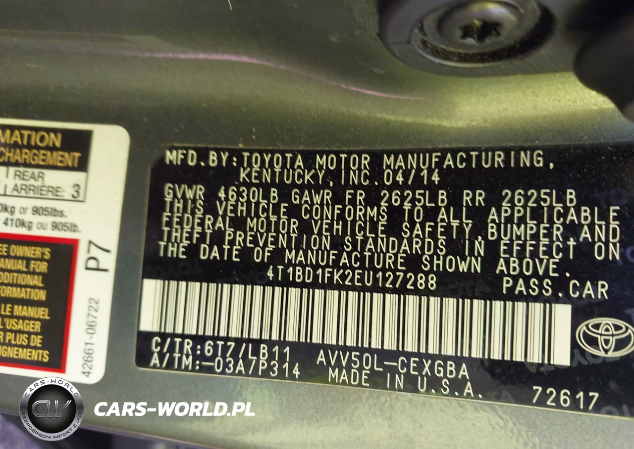 2014 Toyota Camry Hybrid Xle VIN:4T1BD1FK2EU127288 - 9