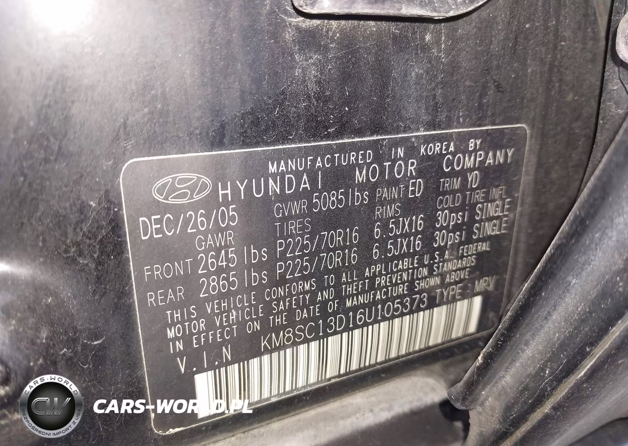 2006 Hyundai Santa Fe Gls VIN:KM8SC13D16U105373 - 9
