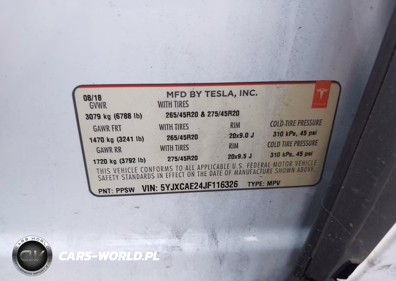 2018 Tesla Model X 100D-75D-P100D VIN:5YJXCAE24JF116326 - 9