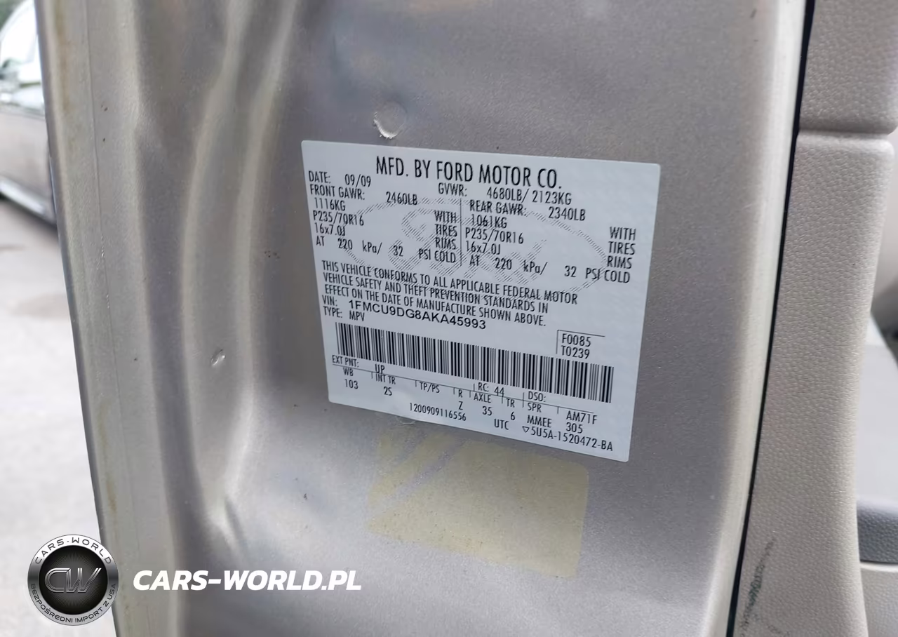 2010 Ford Escape Xlt VIN:1FMCU9DG8AKA45993 - 9
