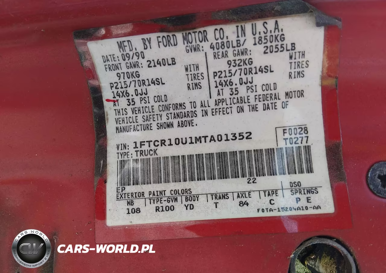 1991 Ford Ranger VIN:1FTCR10U1MTA01352 - 9