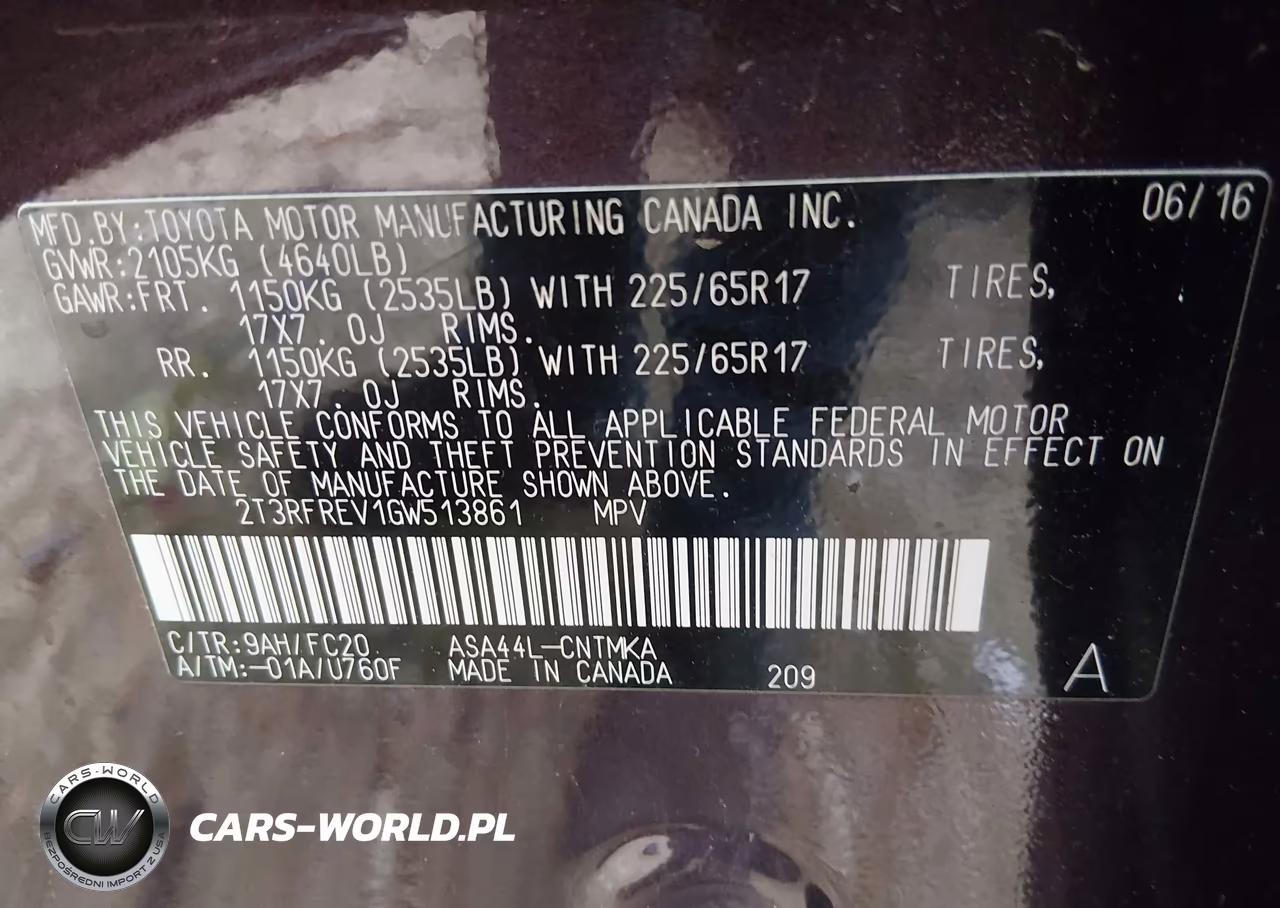 2016 Toyota Rav4 Xle VIN:2T3RFREV1GW513861 - 9