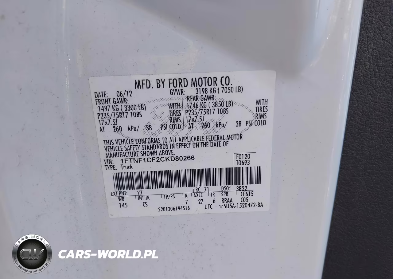 2012 Ford F-150 Xl VIN:1FTNF1CF2CKD80266 - 9