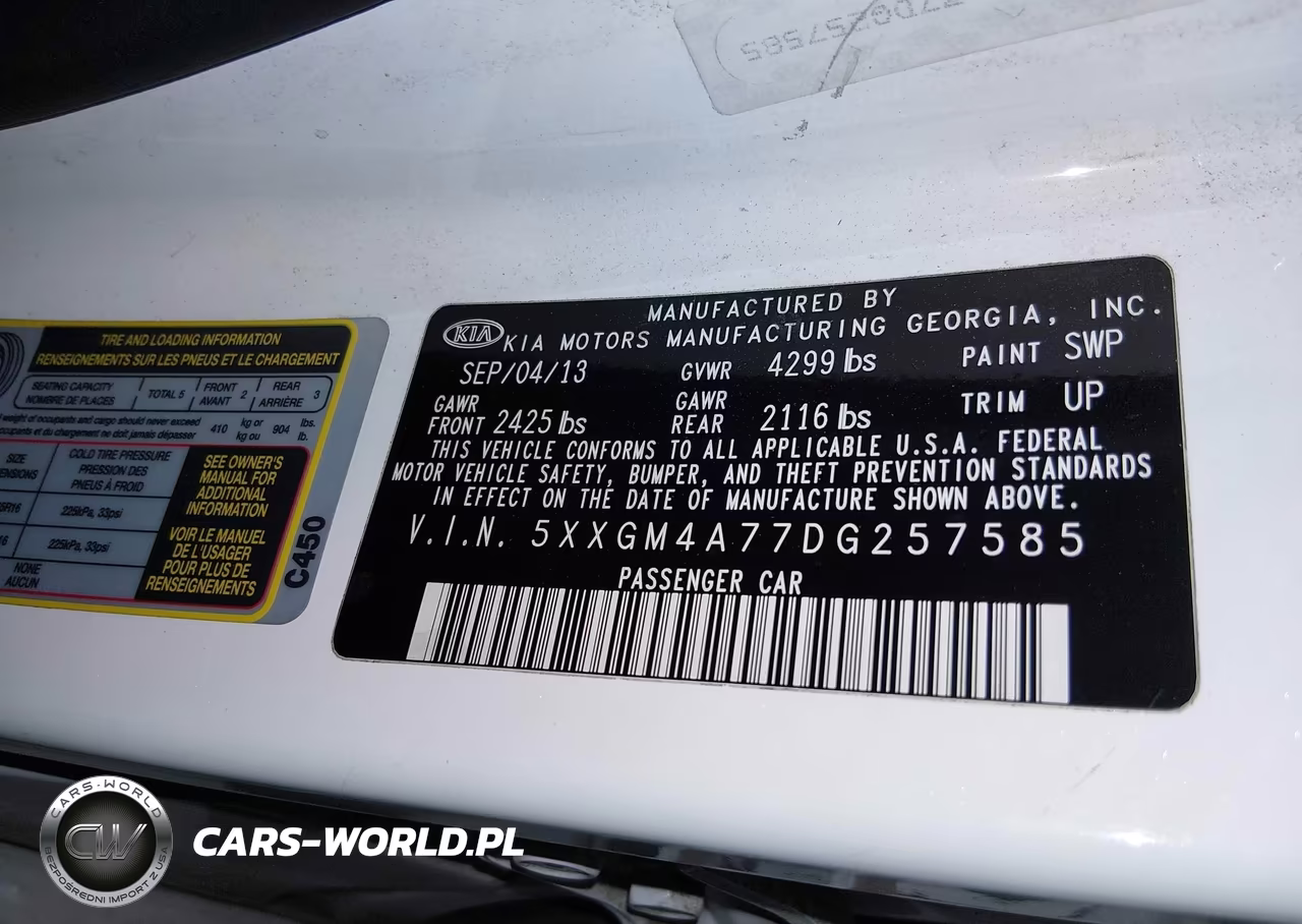 2013 Kia Optima Lx VIN:5XXGM4A77DG257585 - 9
