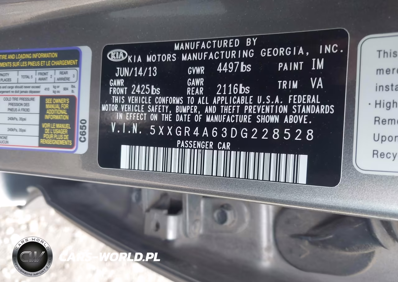 2013 Kia Optima Sx VIN:5XXGR4A63DG228528 - 9