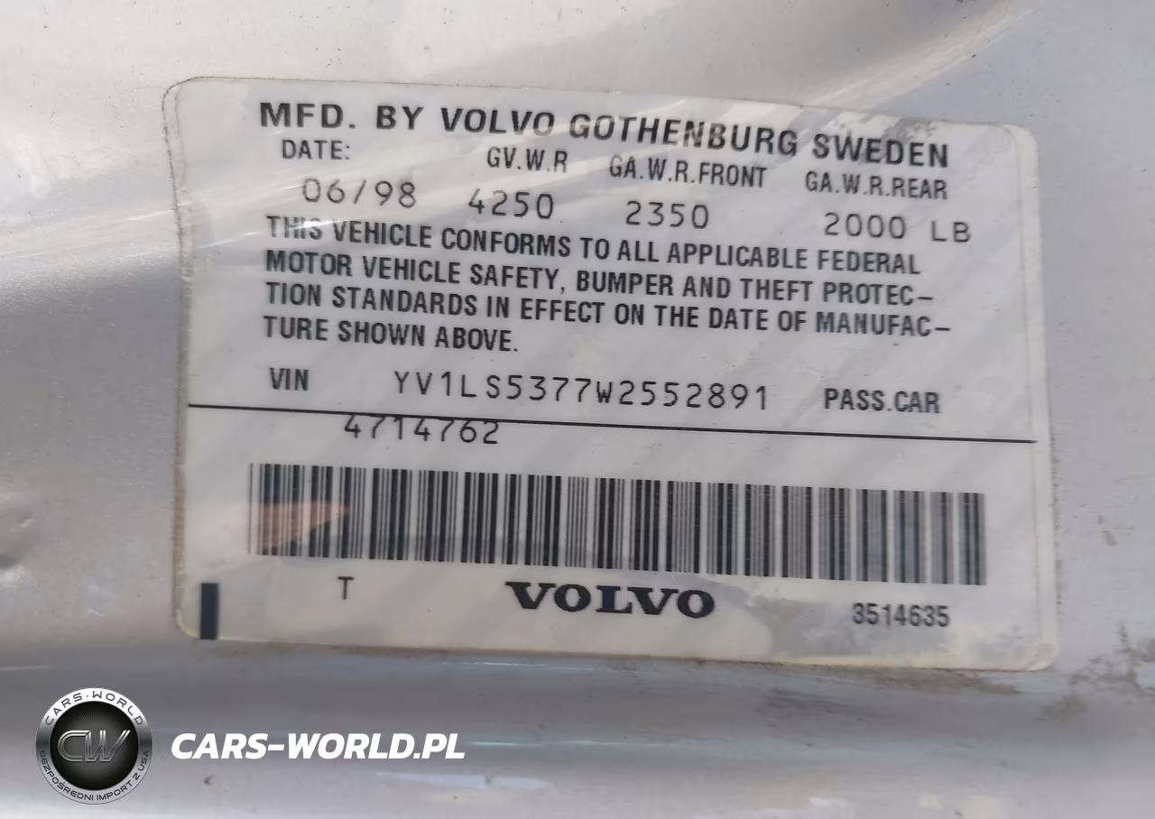 1998 Volvo S70 T5 VIN:YV1LS5377W2552891 - 9