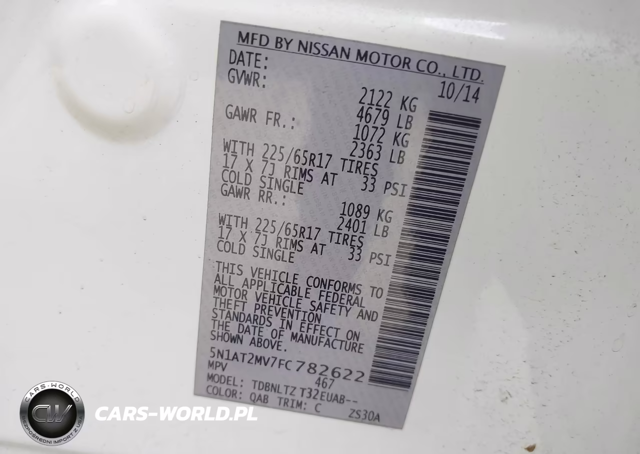 2015 Nissan Rogue Sv VIN:5N1AT2MV7FC782622 - 9
