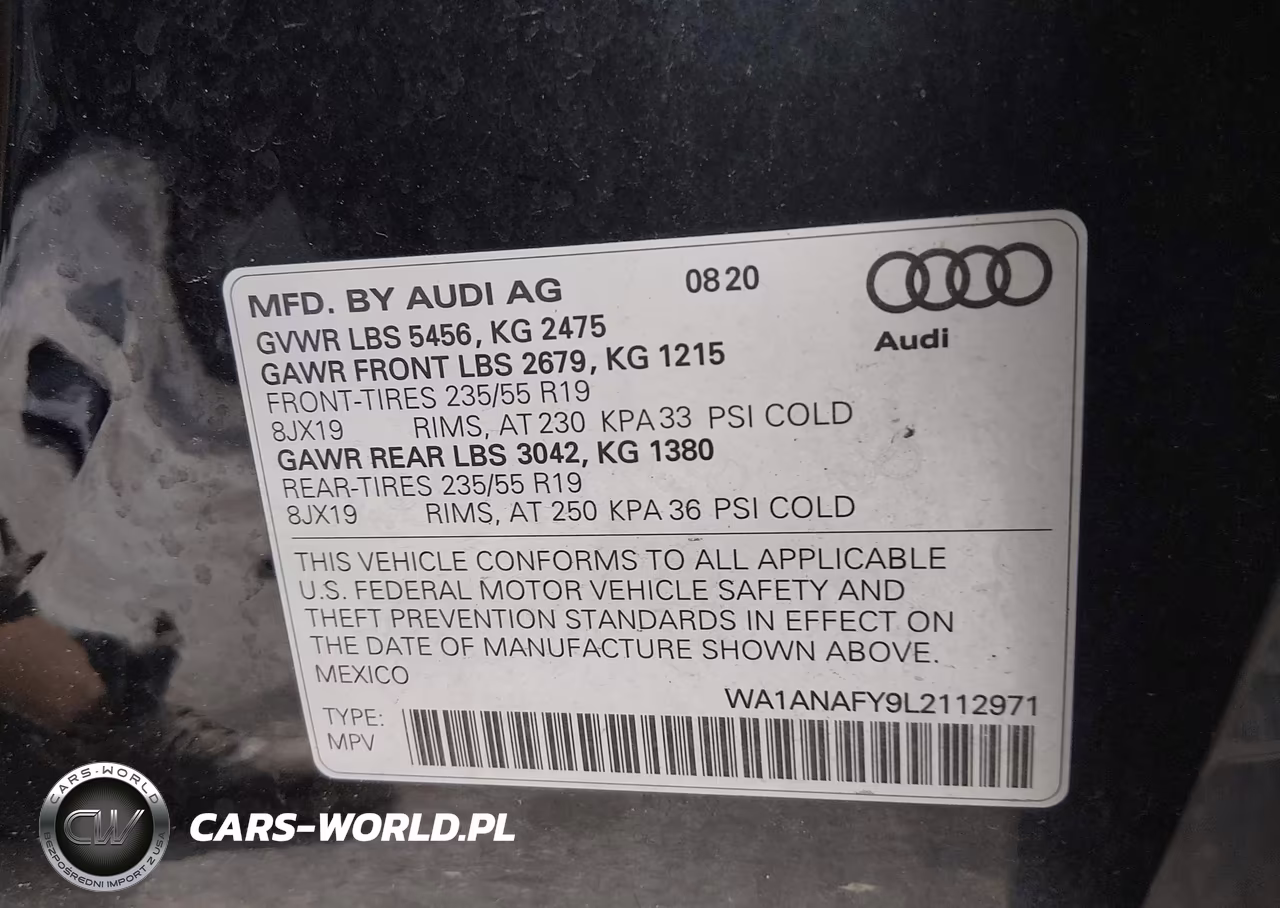 2020 Audi Q5 Premium 45 Tfsi Quattro S Tronic VIN:WA1ANAFY9L2112971 - 9