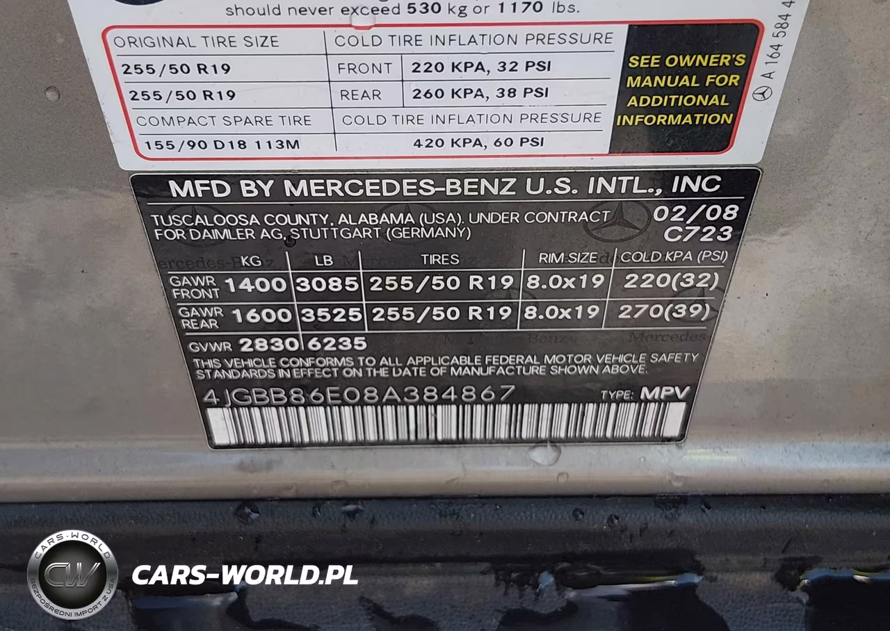 2008 Mercedes-Benz Ml 350 4Matic VIN:4JGBB86E08A384867 - 9
