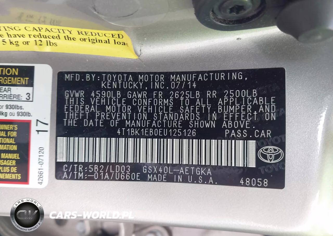 2014 Toyota Avalon Xle VIN:4T1BK1EB0EU125126 - 9
