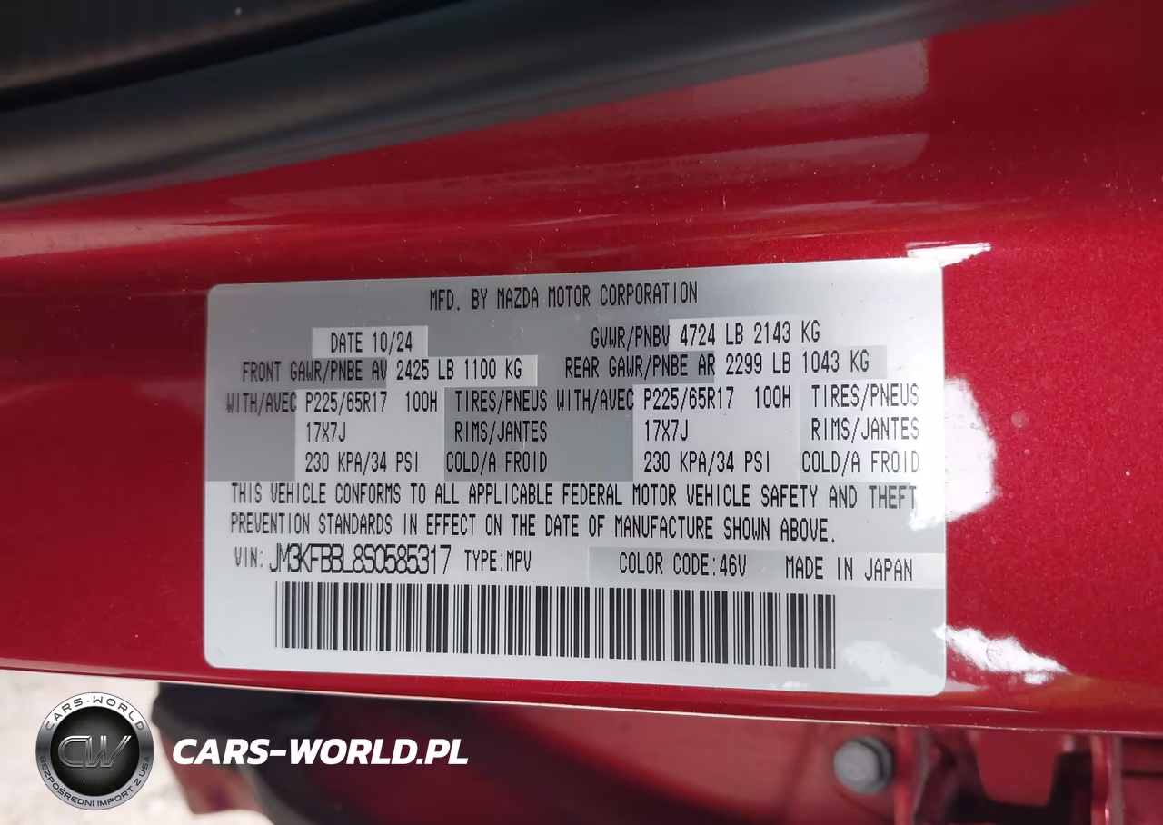 2025 Mazda Cx-5 2.5 S Select VIN:JM3KFBBL8S0585317 - 9
