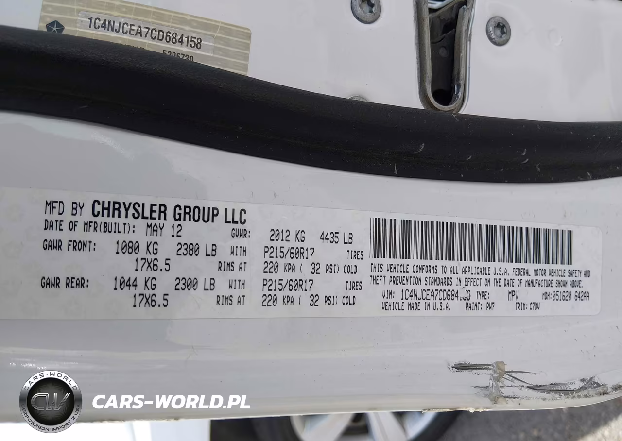 2012 Jeep Compass Latitude VIN:1C4NJCEA7CD684158 - 9