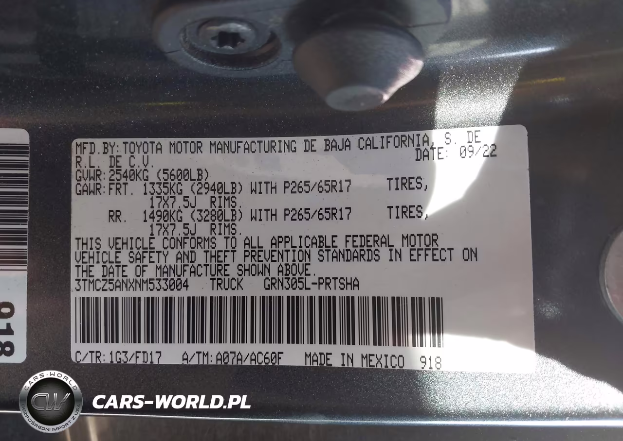 2022 Toyota Tacoma Trd Sport VIN:3TMCZ5ANXNM533004 - 9