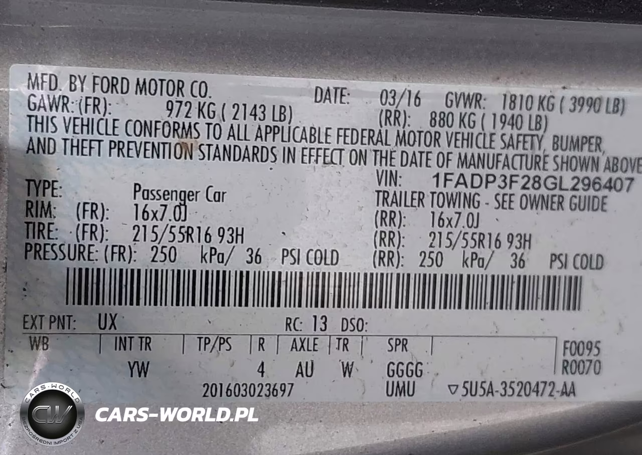 2016 Ford Focus Se VIN:1FADP3F28GL296407 - 9