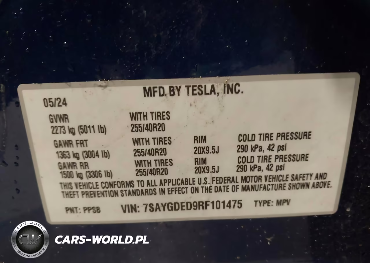 2024 Tesla Model Y Long Range Single Motor Rear-Wheel Drive-Rwd VIN:7SAYGDED9RF101475 - 9