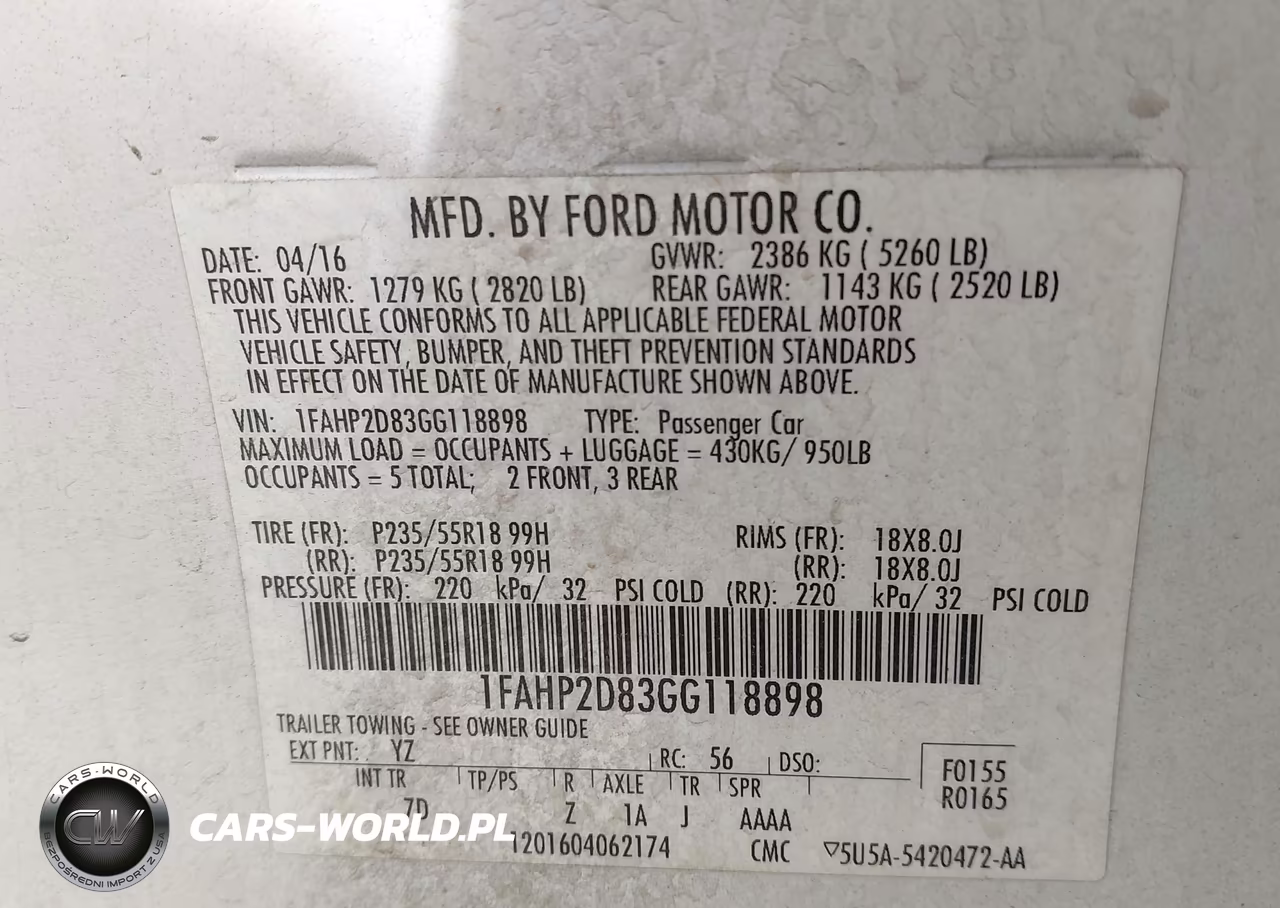 2016 Ford Taurus Se VIN:1FAHP2D83GG118898 - 9