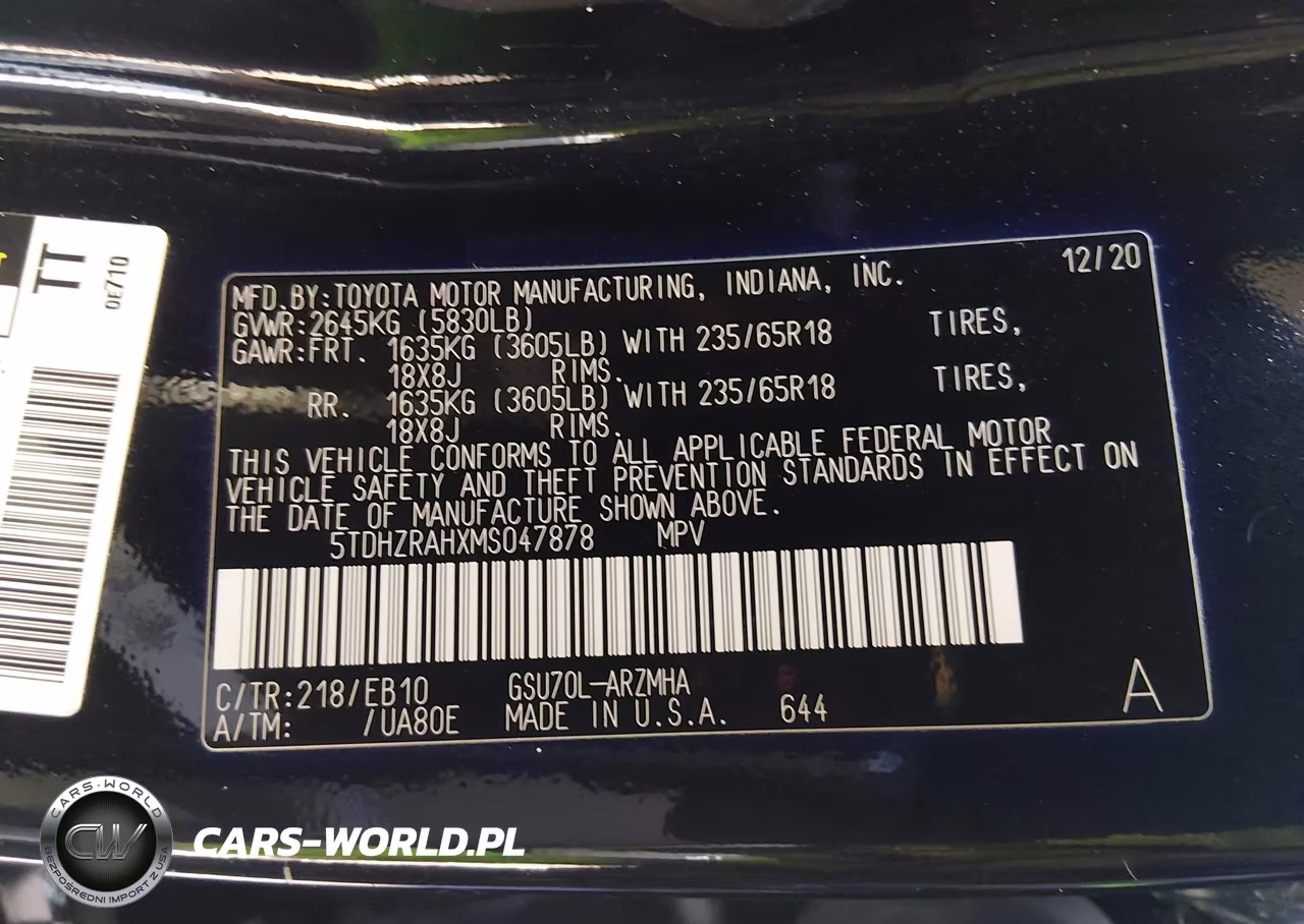 2021 Toyota Highlander Xle VIN:5TDHZRAHXMS047878 - 9