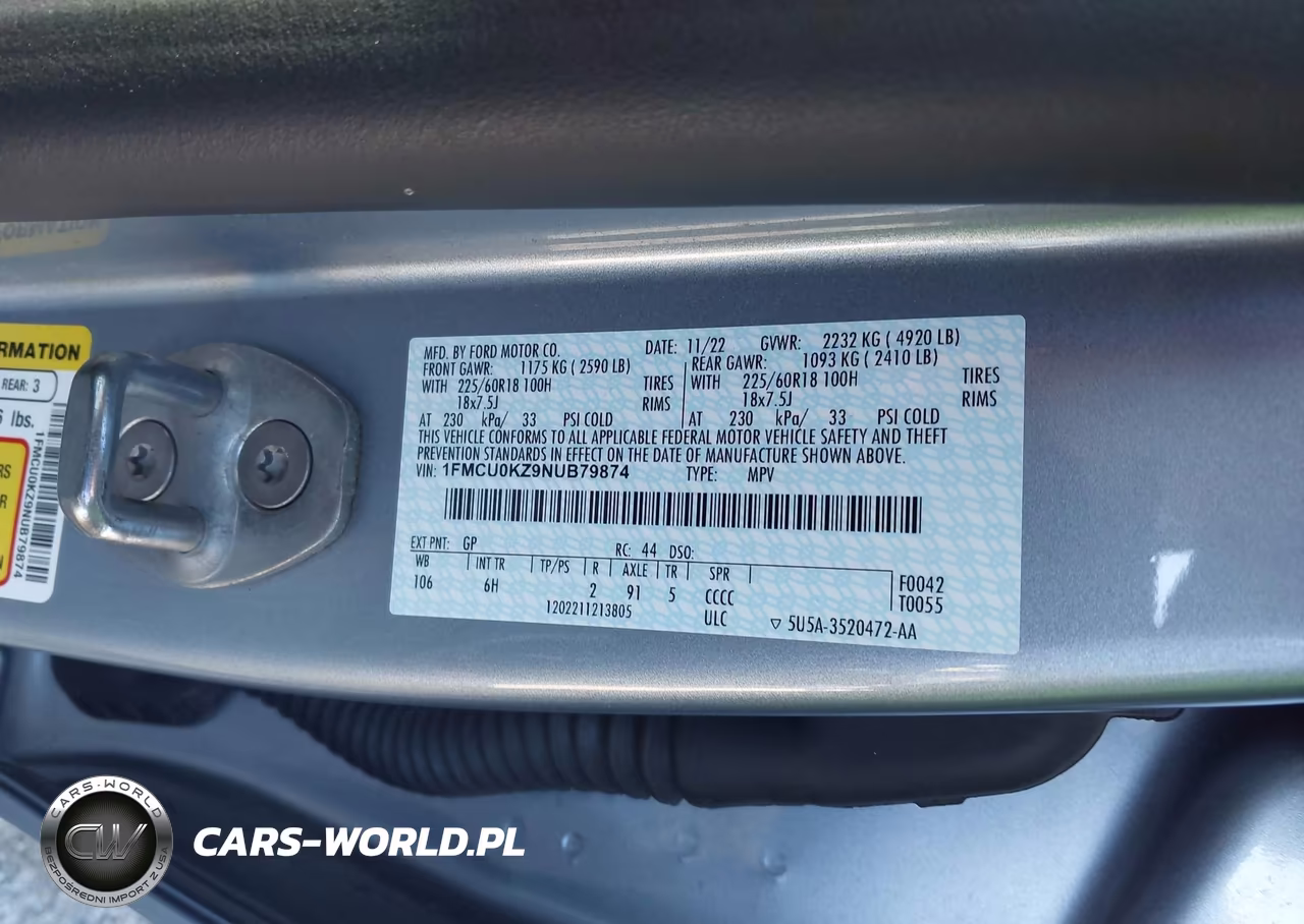 2022 Ford Escape Sel Plug-In Hybrid VIN:1FMCU0KZ9NUB79874 - 9