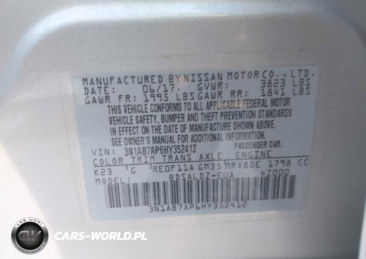 2017 Nissan Sentra Sv VIN:3N1AB7AP6HY352412 - 9
