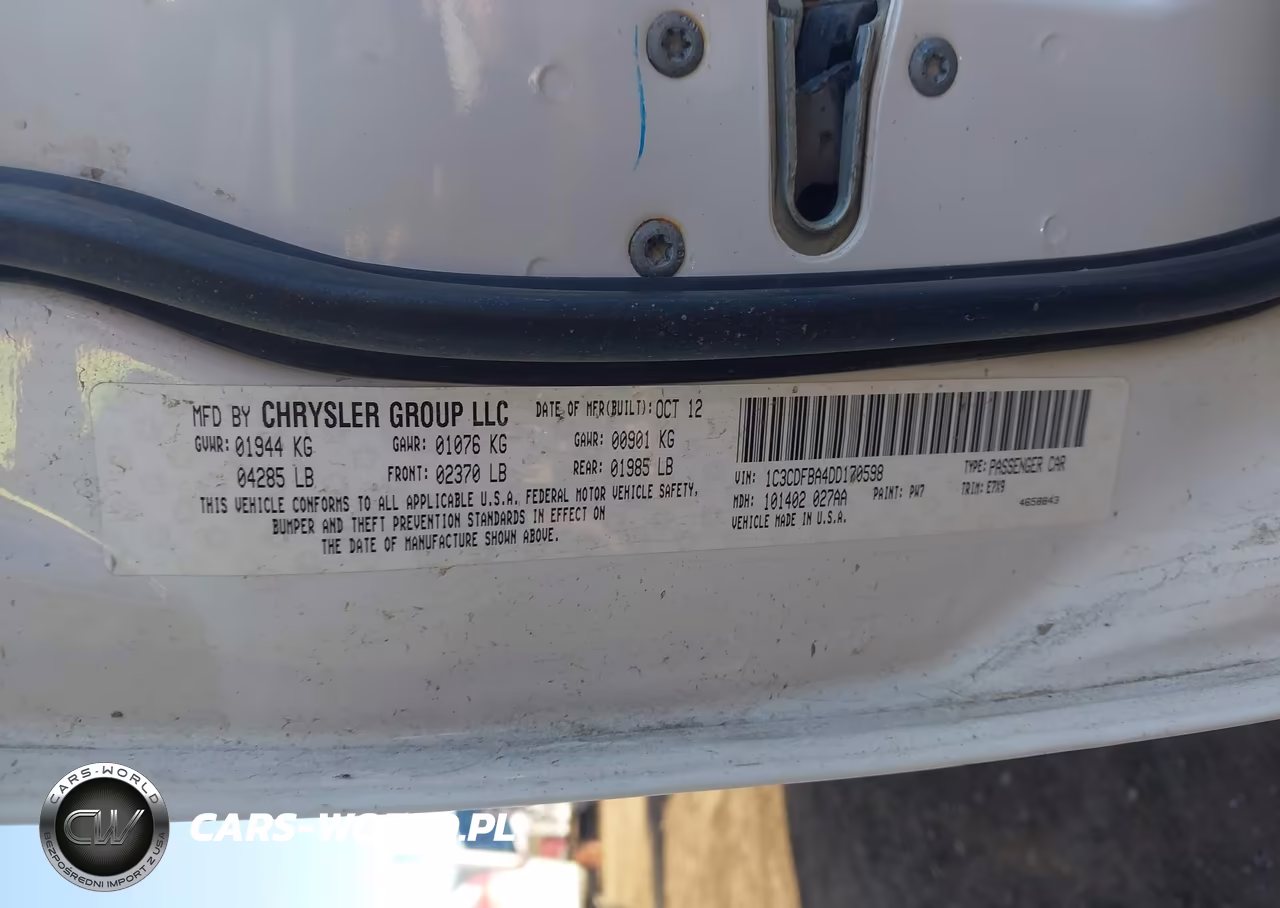 2013 Dodge Dart Sxt VIN:1C3CDFBA4DD170598 - 9