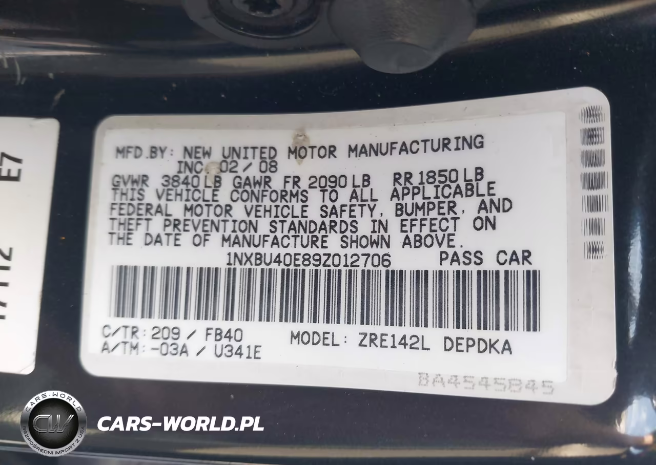 2009 Toyota Corolla Le VIN:1NXBU40E89Z012706 - 9