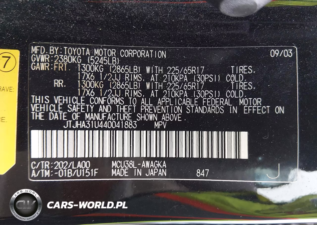 2004 Lexus Rx 330 VIN:JTJHA31U440041883 - 9