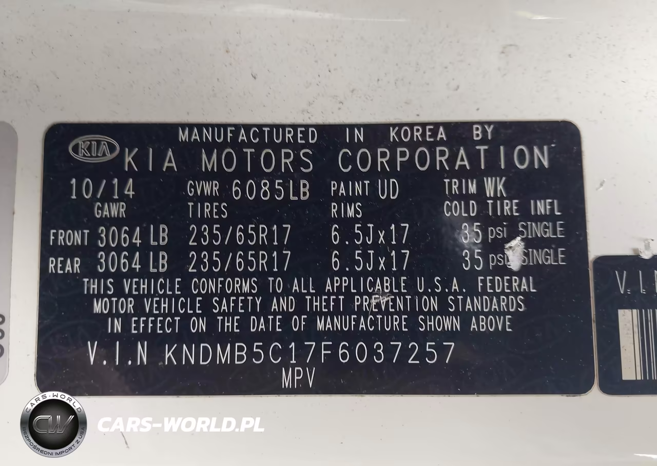 2015 Kia Sedona Lx VIN:KNDMB5C17F6037257 - 9